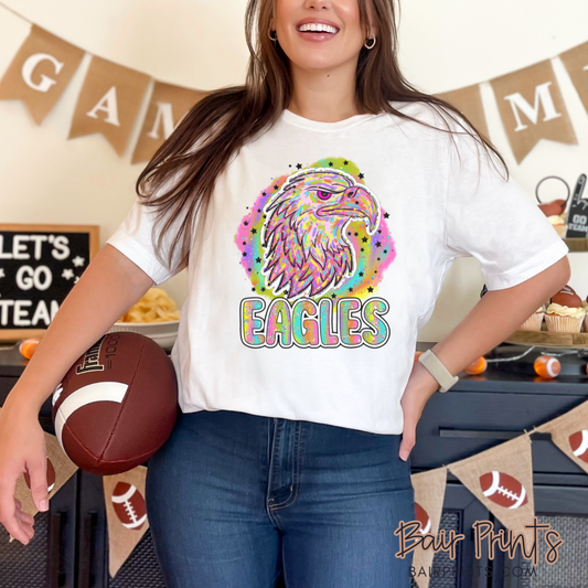 90's Neon Nostalgia Eagles Graphic T-Shirt