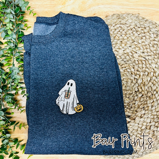 Boojie Ghost Embroidered Sweatshirt Shirt