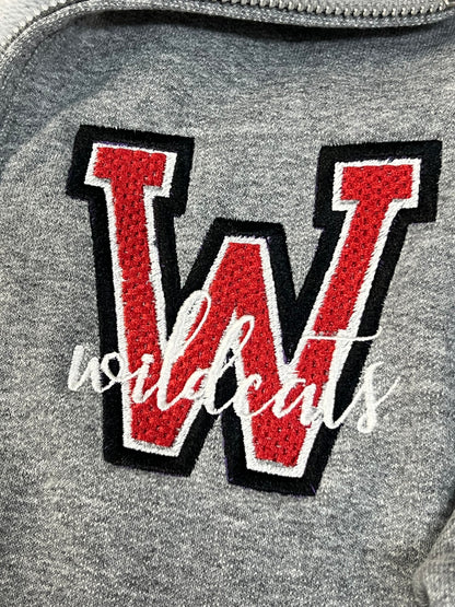 Wildcats Waffle Weave Embroidered Quarter Zip Sweatshirt