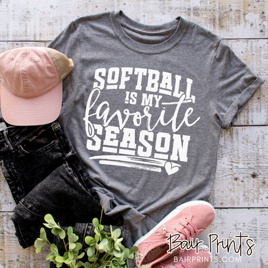 Softball is my Favorite Season Screen Printed T-Shirt