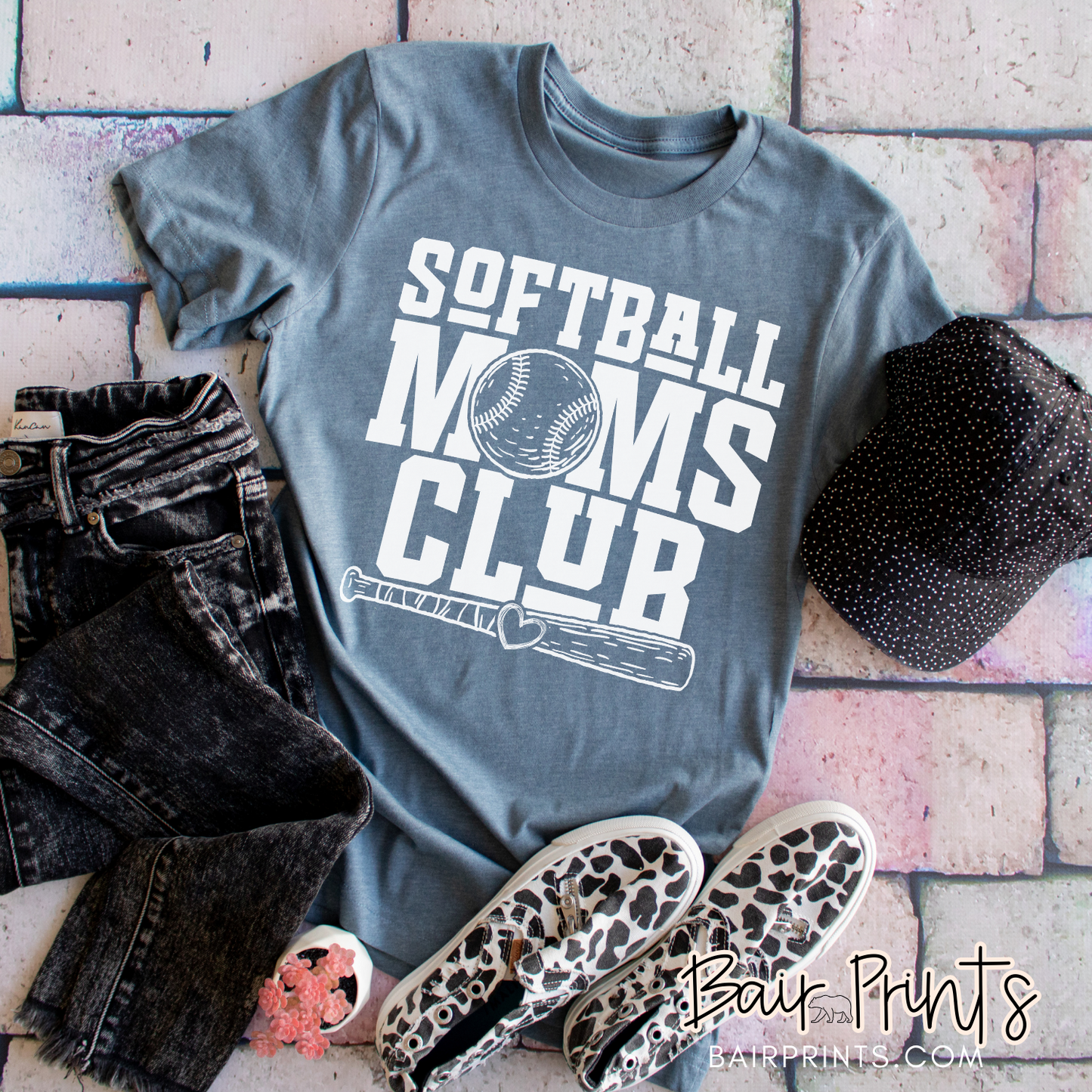 Softball Moms Club Screen Printed T-Shirt