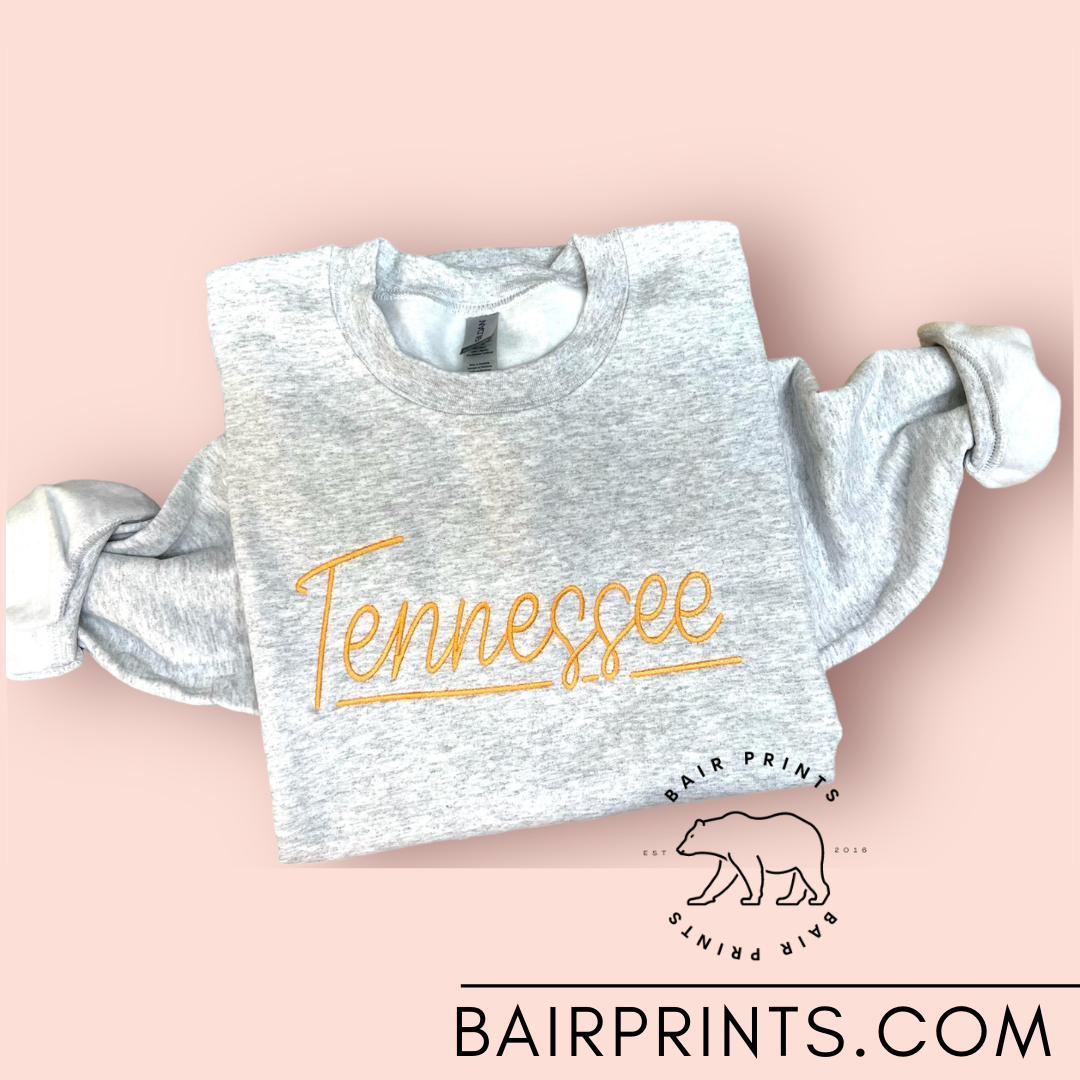 Hand Written Tennessee Embroidered Sweatshirt