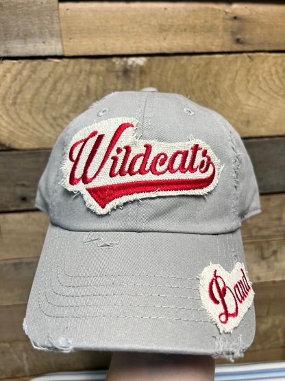 Mascot Distressed Baseball Hat with Small Patch Bundle