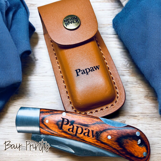 Personalized Knife and Leather Sheath