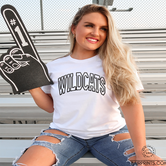 Wildcats Faux Embroidery Tee Shirt