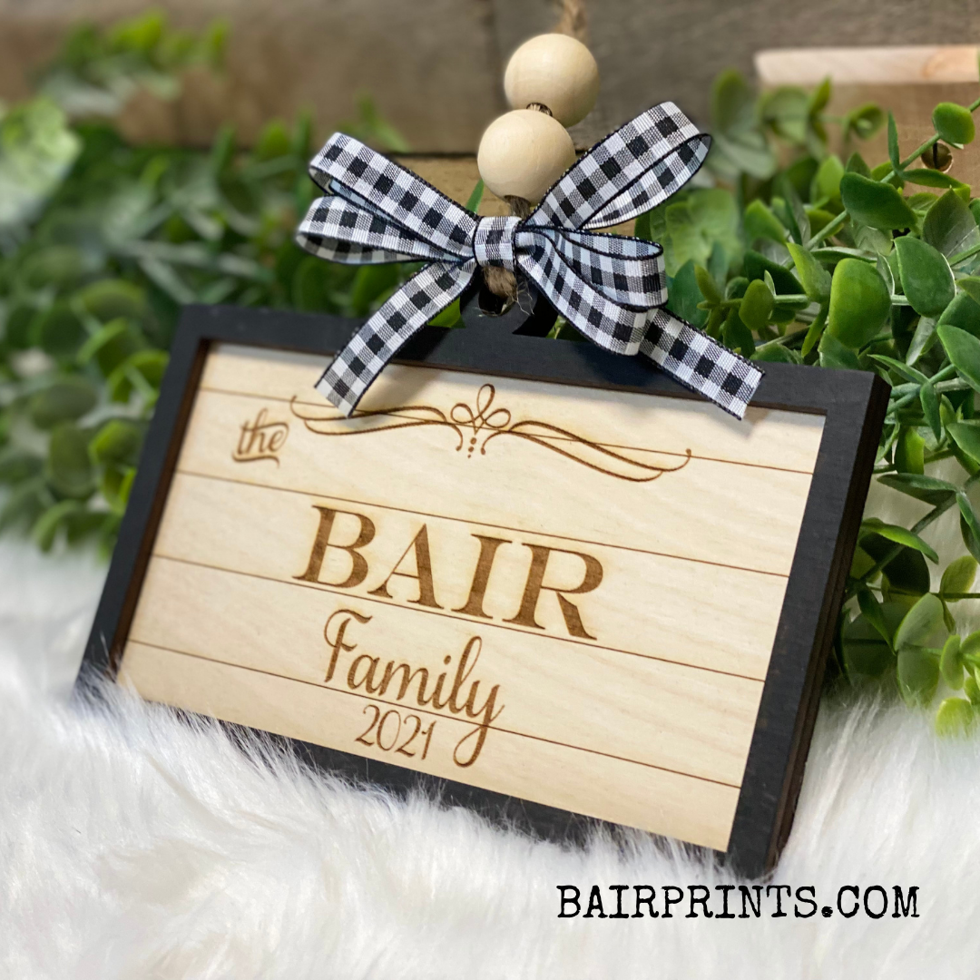 Personalized Farmhouse Style Christmas Ornament