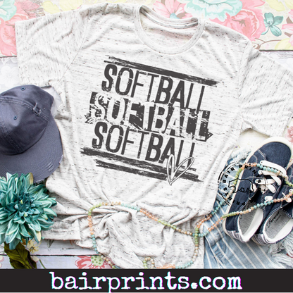 Softball Softball Softball Graphic Tee Shirt