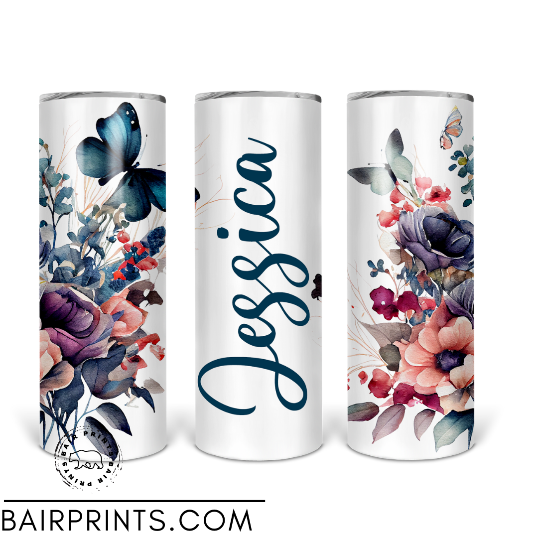Floral Butterfly Tumbler