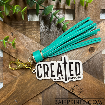 Created With a Purpose Leather Key Chain