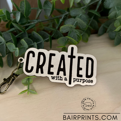 Created With a Purpose Leather Key Chain