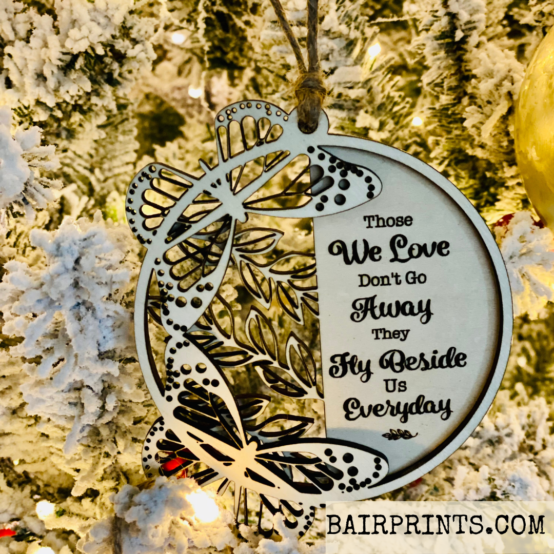 Butterfly Memorial Christmas Ornament