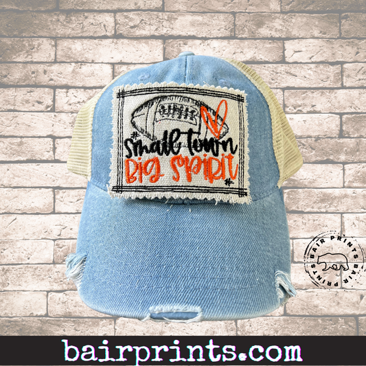 Small Town Big Spirit Distressed Hat