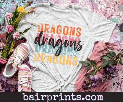 Dragons Stacked Tee Shirt