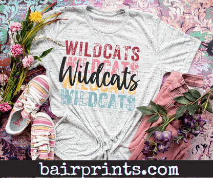Wildcats Stacked Tee Shirt