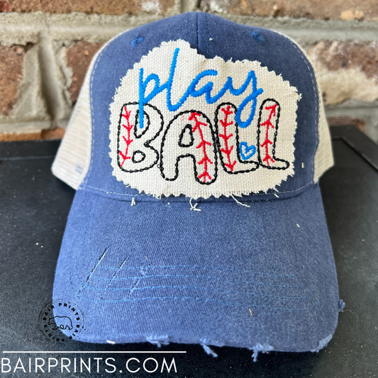 Play Ball Embroidered Baseball Hat