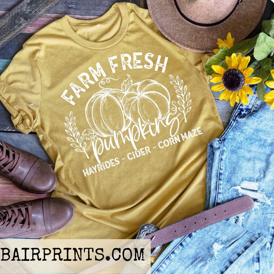 Farm Fresh Pumpkins Screen Printed Tee