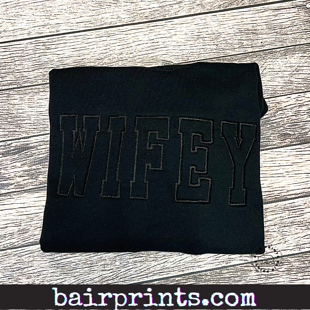 Wifey Embroidered Crewneck Sweatshirt