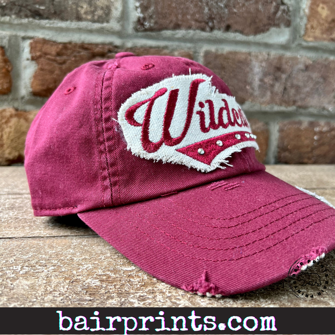 Rhinestone Mascot Baseball Hat with Small Patch on The Bill