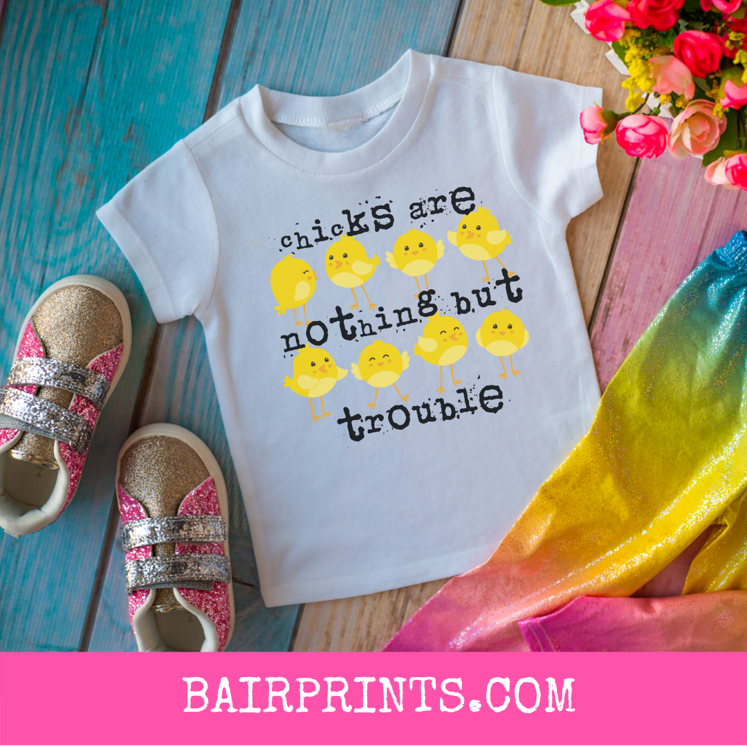 Chicks are Nothing But Trouble Tee Shirt. Boys Easter Shirt