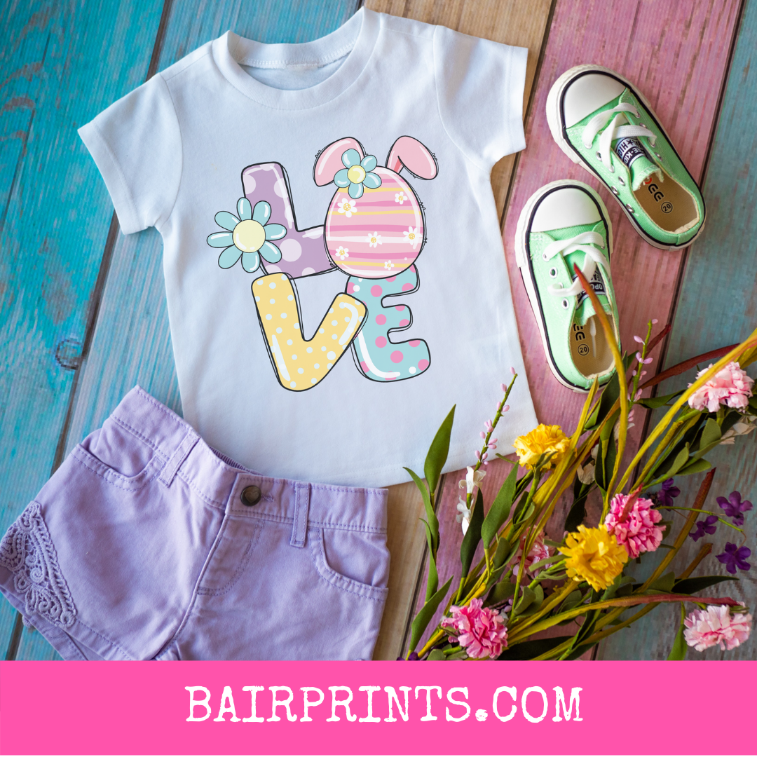 Love Bunny Girls Easter Shirt