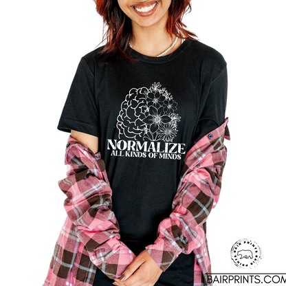 Normalize All Kinds Of Minds Screen Printed Tee