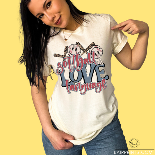Softball is my Love Language Graphic T-Shirt