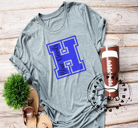 Harriman Blue Devils Vertical Team Spirit Tee Shirt.