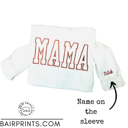 Varsity Mama Embroidered Crewneck Sweatshirt