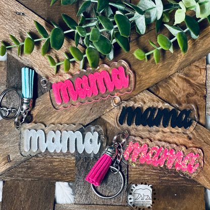 Mama Keychain. Acrylic Mom Keychain.