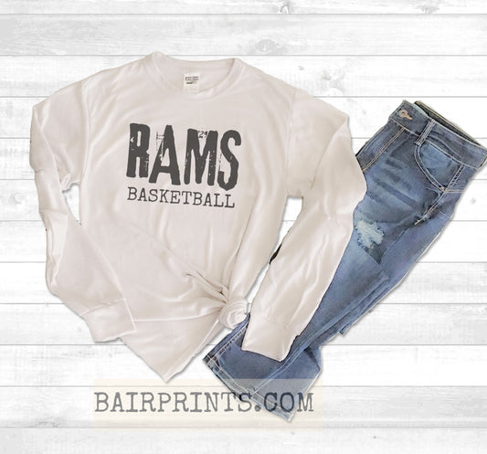Rams Basketball Graphic Tee Shirt.