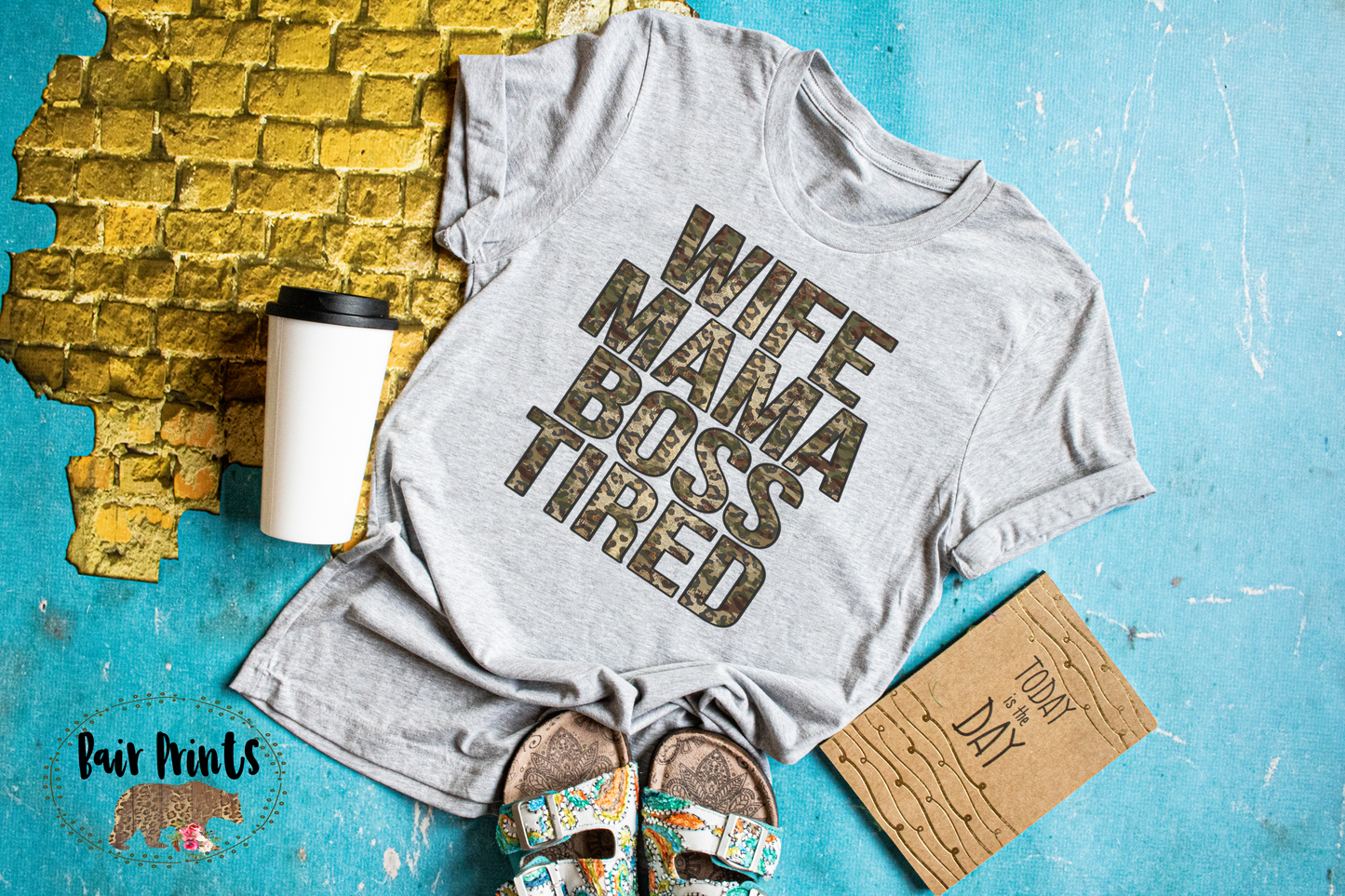 Leopard Wife Mama Boss Tired Graphic Tee Shirt. XS-3XL Unisex - Bair Prints