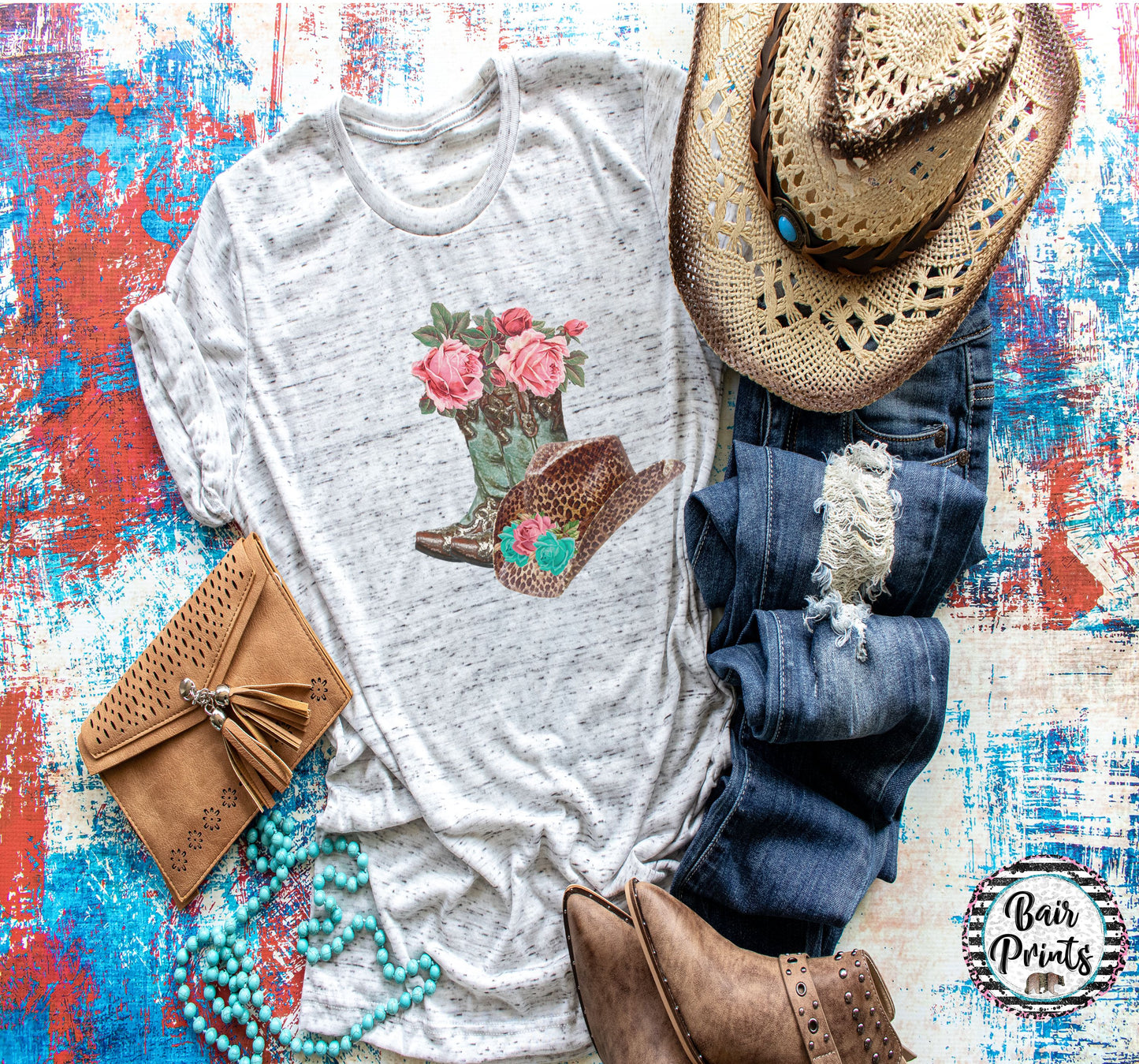 Boots and Hat Graphic Tee. - Bair Prints