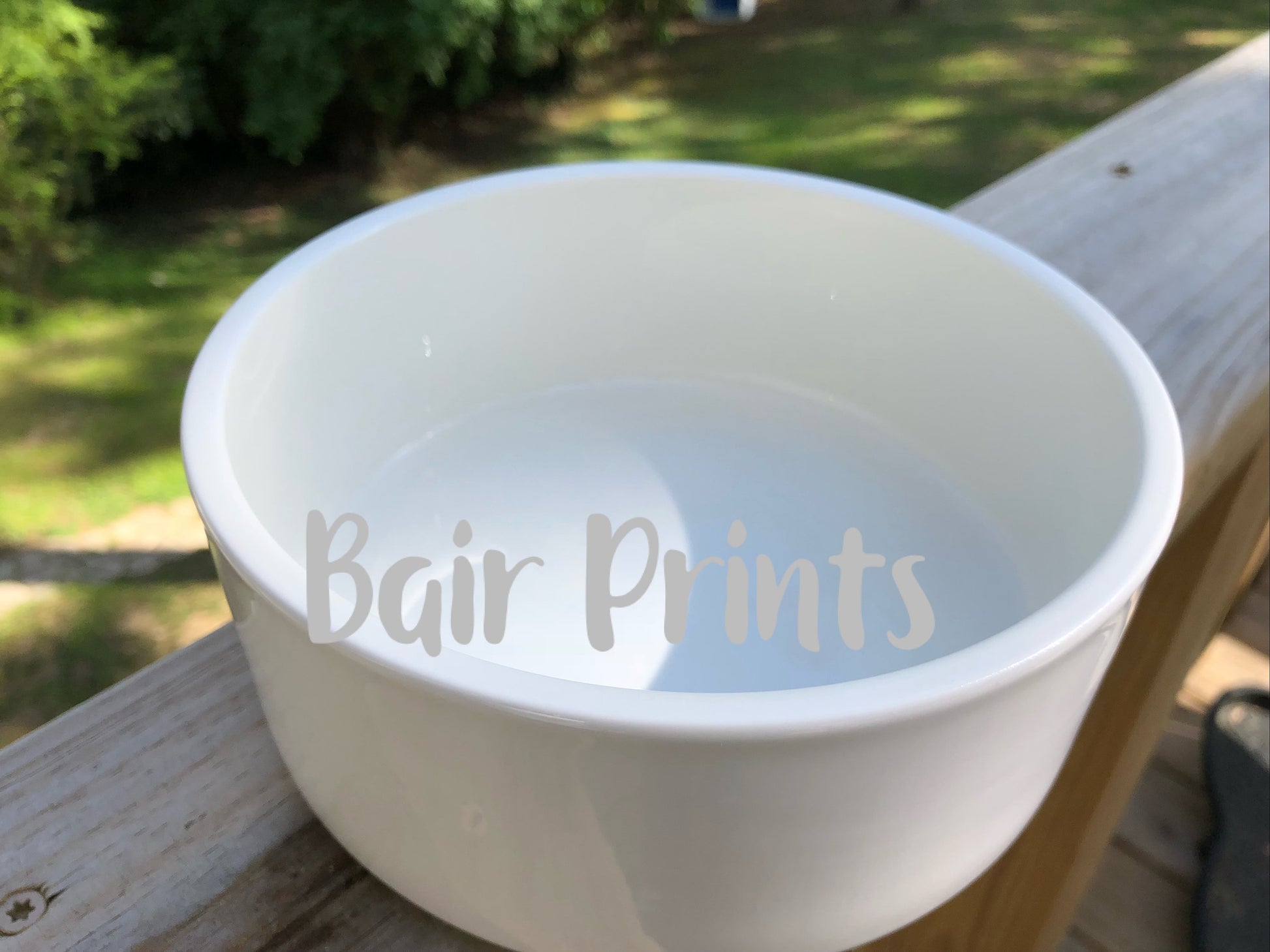 Small Ceramic Pet Bowl, Cat or Dog Bowl, Sublimation pet bowl with skinny font, Personalized Pet Bowls, Personalized Dog Bowl, - Bair Prints