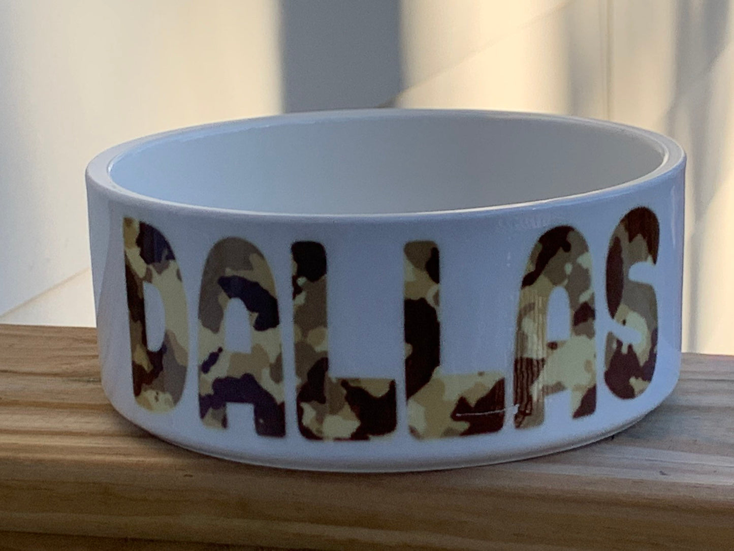 Large Designer Pet Bowls in Camo. Ceramic food and water cat, dog bowl. Personalized small dog bowl.  Boutique style animal bowl - Bair Prints