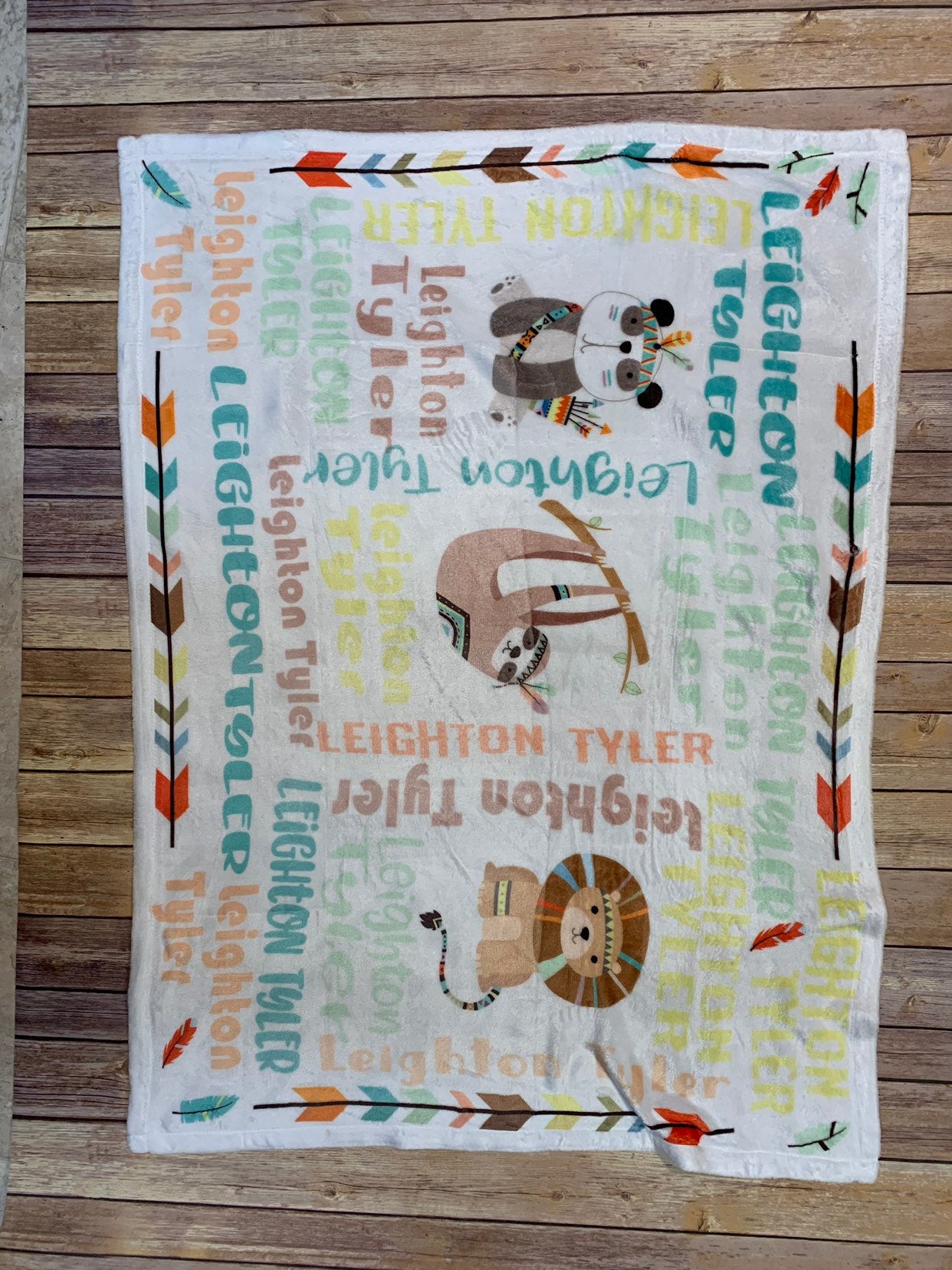 Customized Baby Blanket. Sloth Personalized Blanket. Newborn Pictures Prop, Baby Shower Gift. Coming Home from the Hospital. - Bair Prints