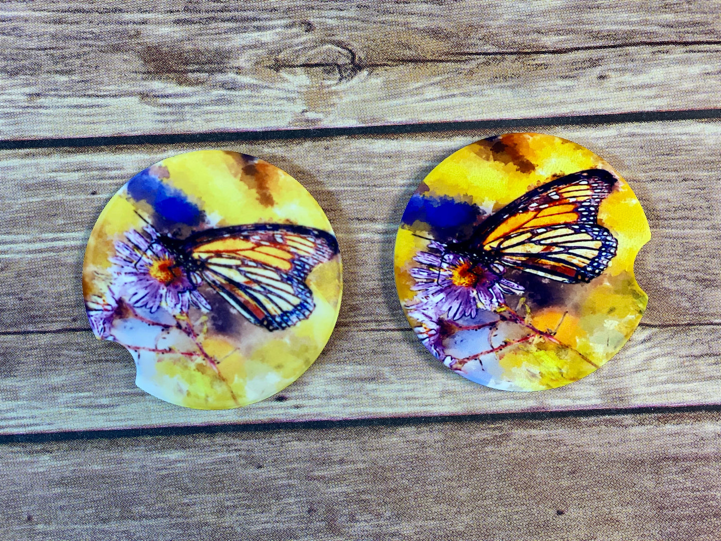 Butterfly Sandstone Car Coaster. - Bair Prints