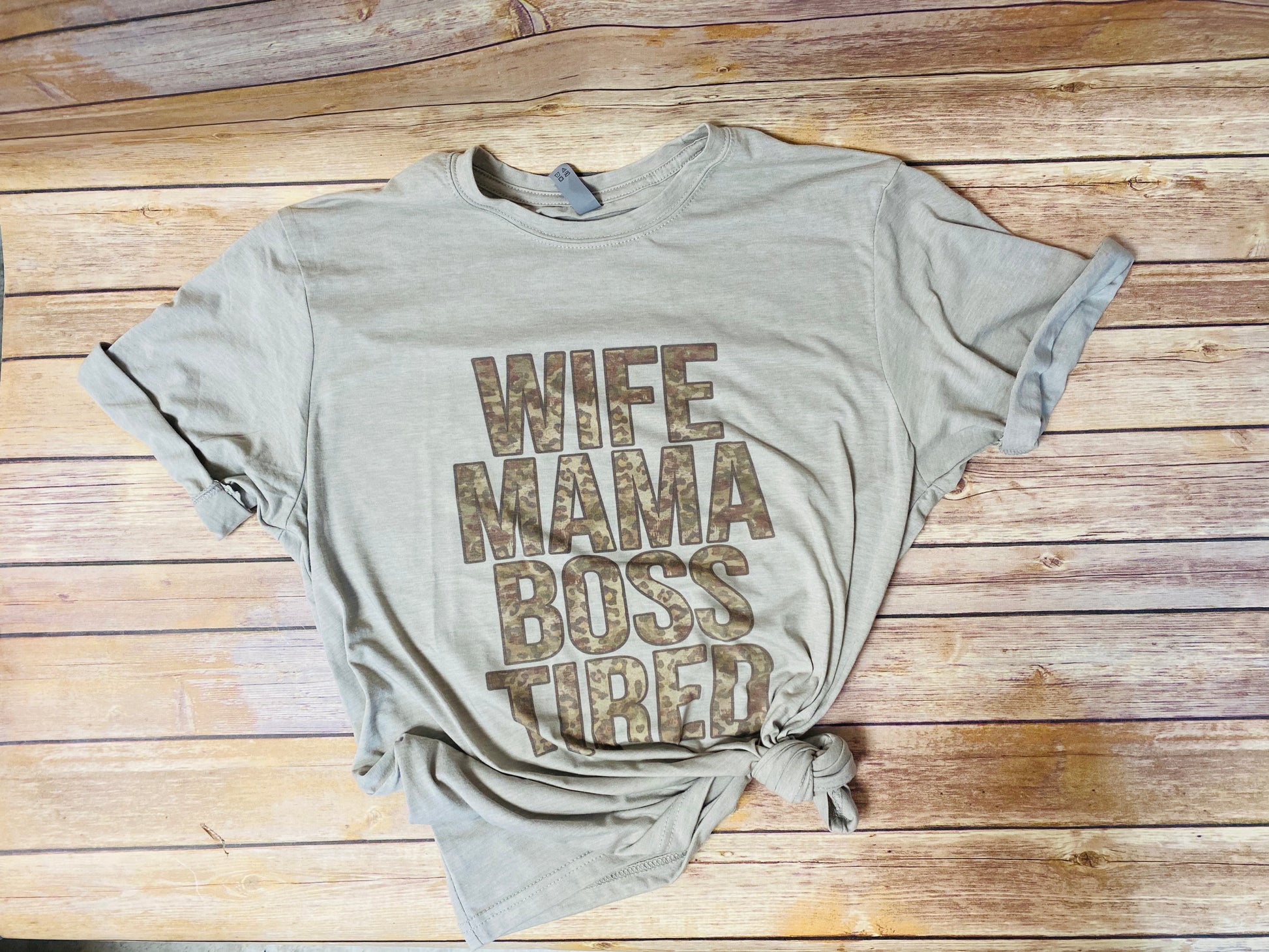 Leopard Wife Mama Boss Tired Graphic Tee Shirt. XS-3XL Unisex - Bair Prints