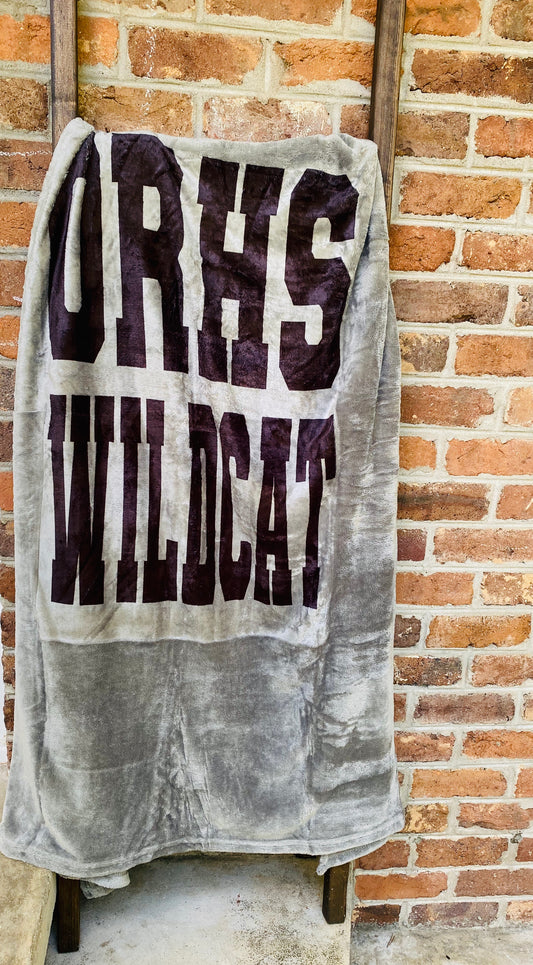 ORHS Wildcat Football Microfiber Throw. - Bair Prints