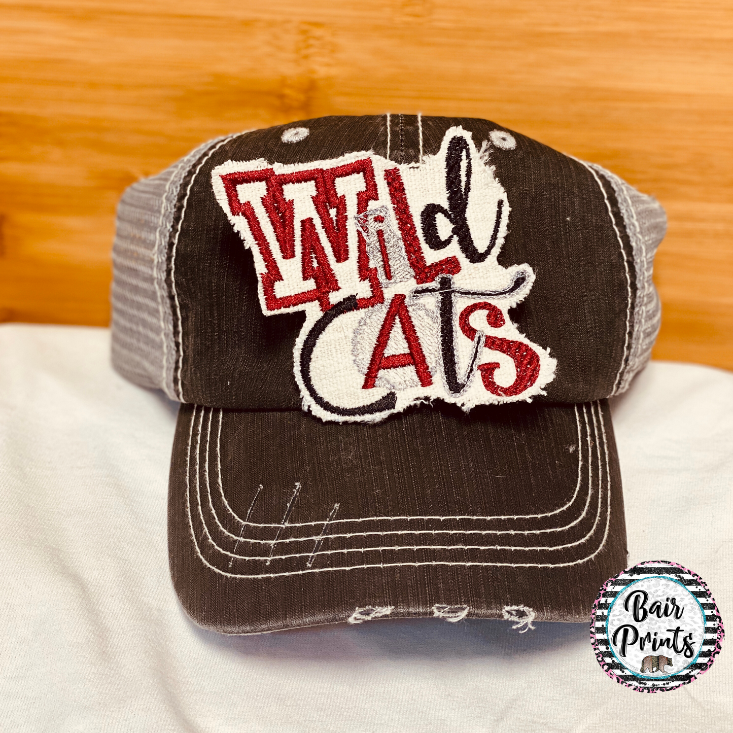 Wildcats Raggy Patch Hat. - Bair Prints