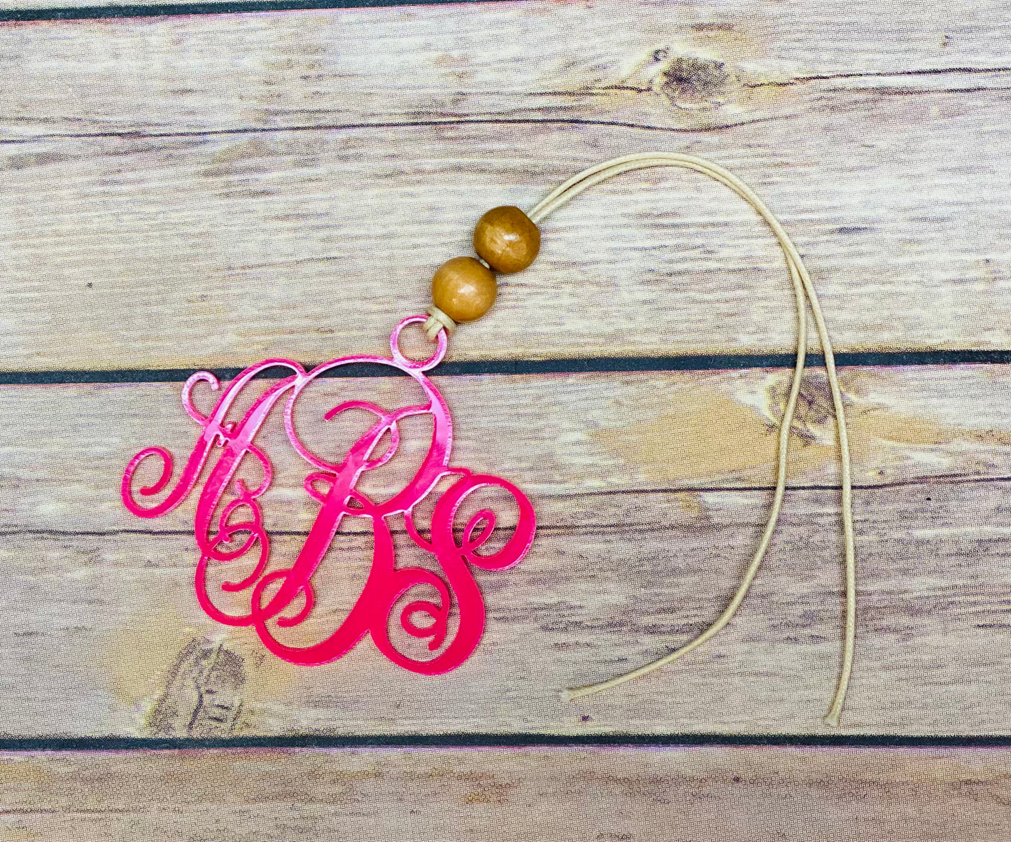 Acrylic Monogram Keychain. Rearview Mirror Charm.