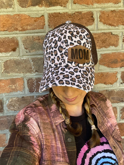 Mom Leopard Mesh Hat