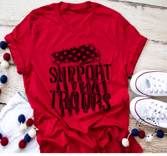 Support Our Troops Graphic Tee Shirt