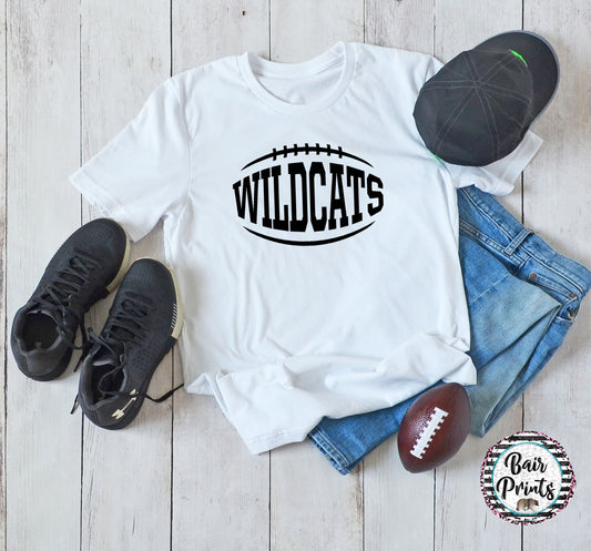 Wildcat Football Tee Shirt. Adult Small-3XL Multiple Colors Available. - Bair Prints